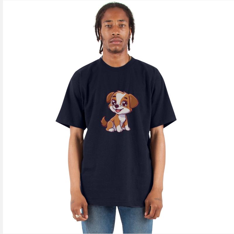 Adorable Brown and White Puppy Smiling