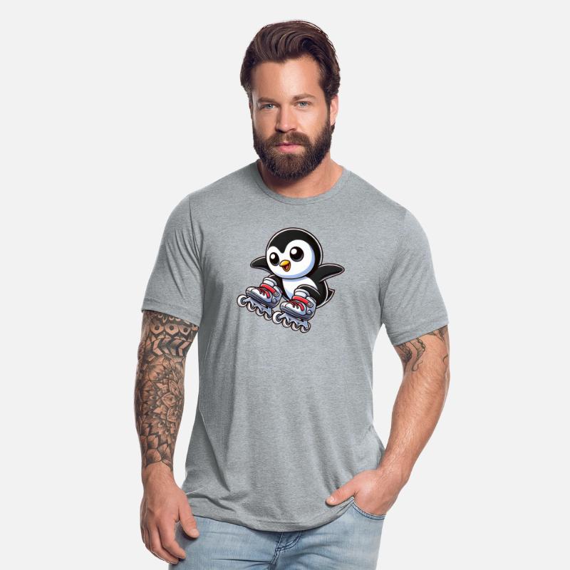 Cute Penguin Inline Skates Cartoon