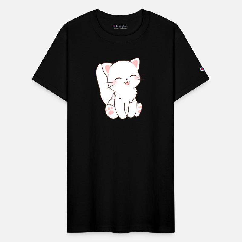 Cute White Cat Chibi - Tongue Sticking Out