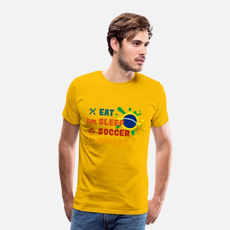 Eat Sleep Soccer Repeat - Brazil Flag Brasil Flag