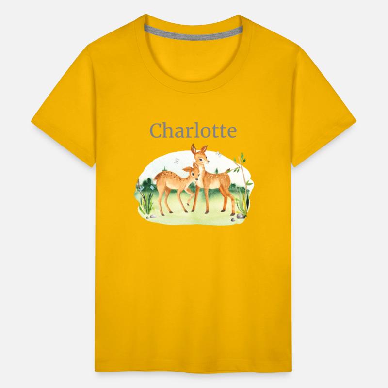 Forest Animal Deer Flowers Name Charlotte