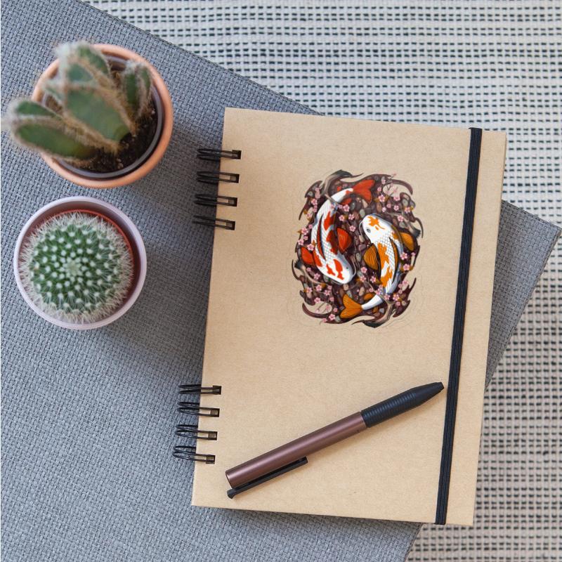 Japanese Koi Fish Giant Carp Cherry Blossom