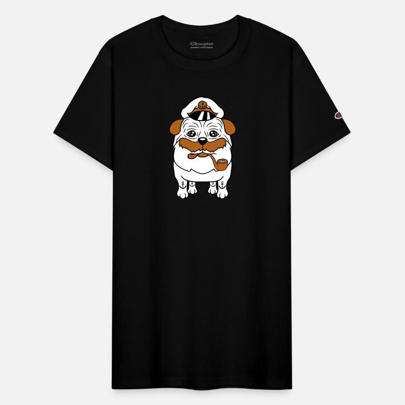 Old Pug Dog Captain Funny Cute Cool Cartoon Comic
