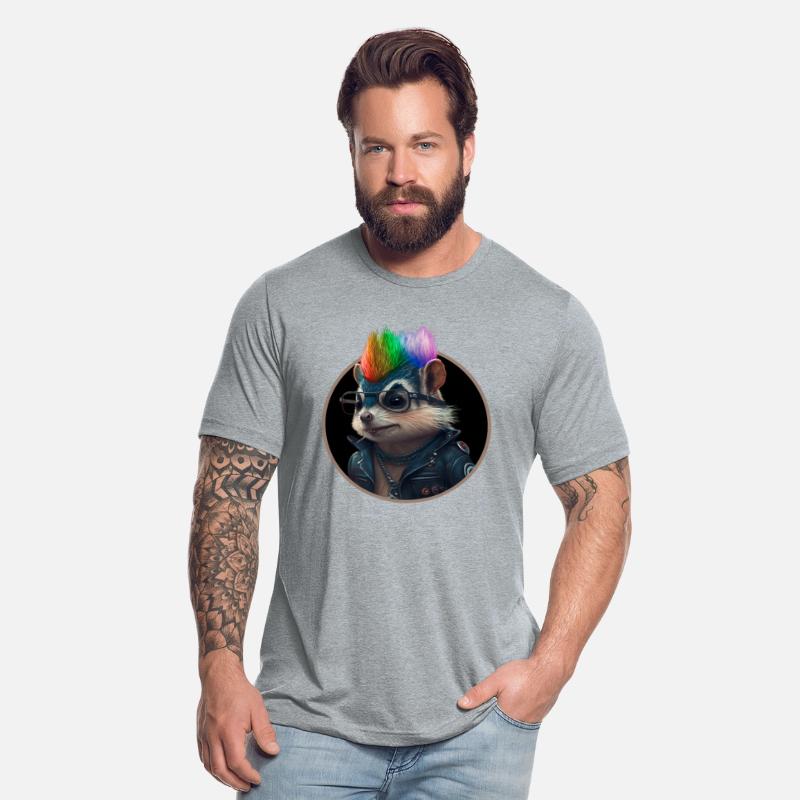 Punk squirrel with rainbow mohawk hairstyle