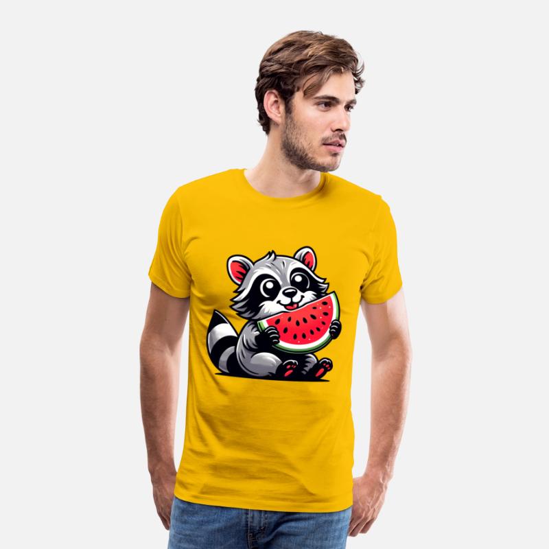Raccoon With Watermelon Fruity Funny