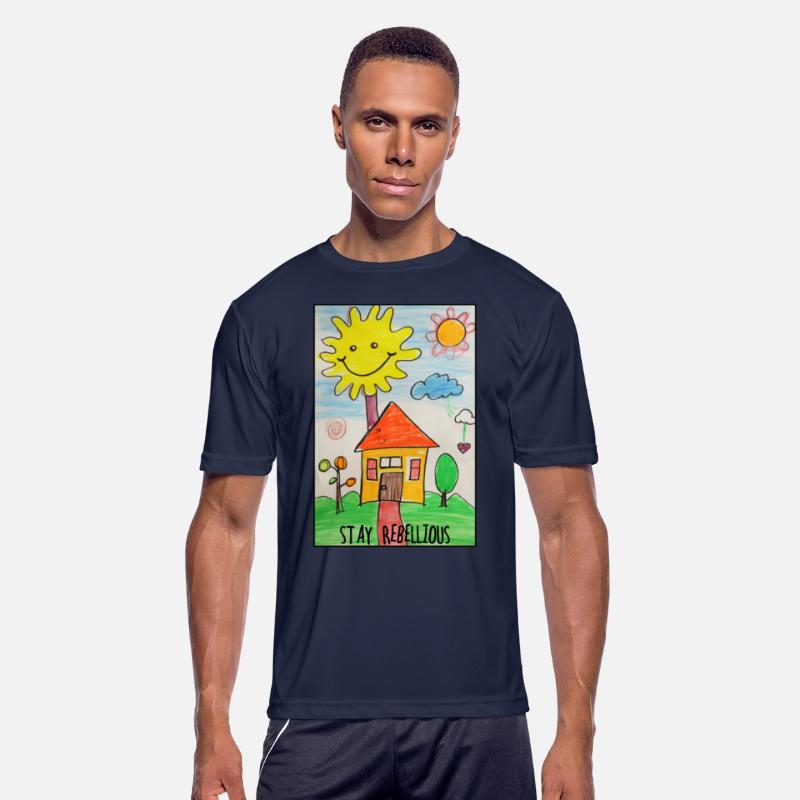 STAY REBELLIOUS: Crayon Kids Drawing - House, Sun