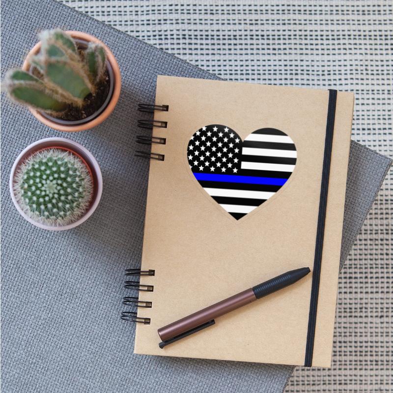 Thin blue line Heart Police Support
