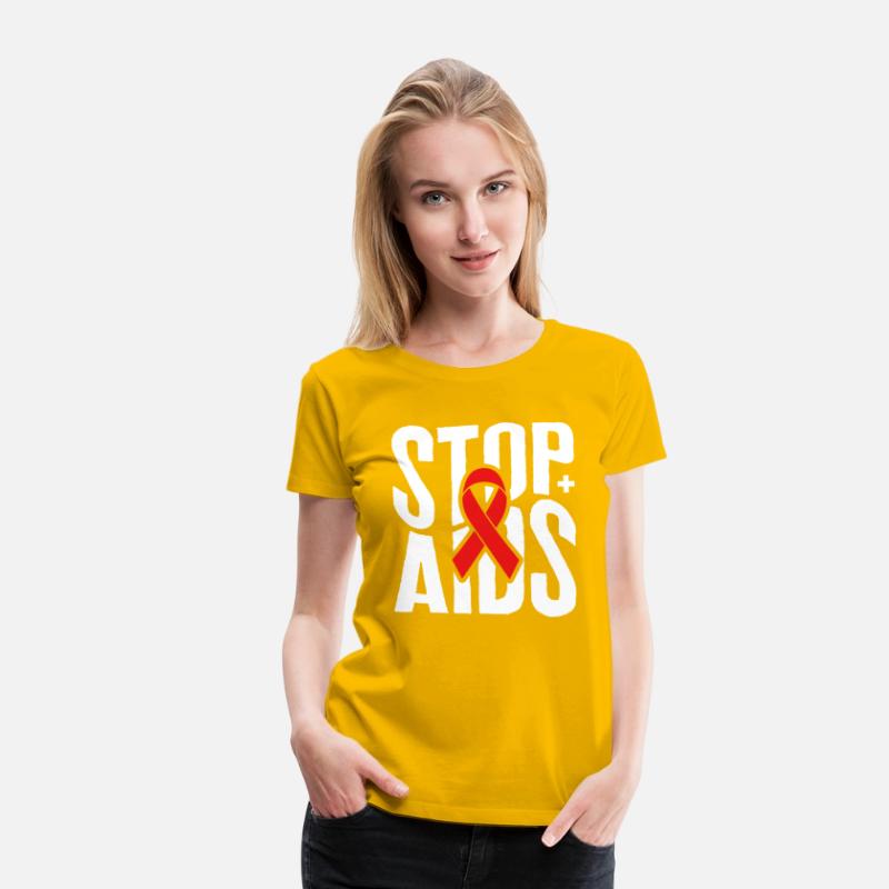 Word Aids Days Shirt, Stop AIDS Red Ribbon Tee,