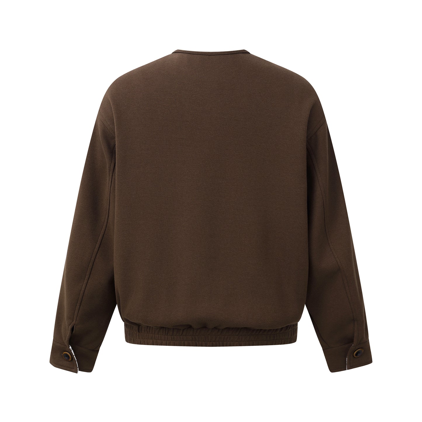 Loose Shoulder Jacket Long Sleeve Oversized Coat No Collar Design Outerwear