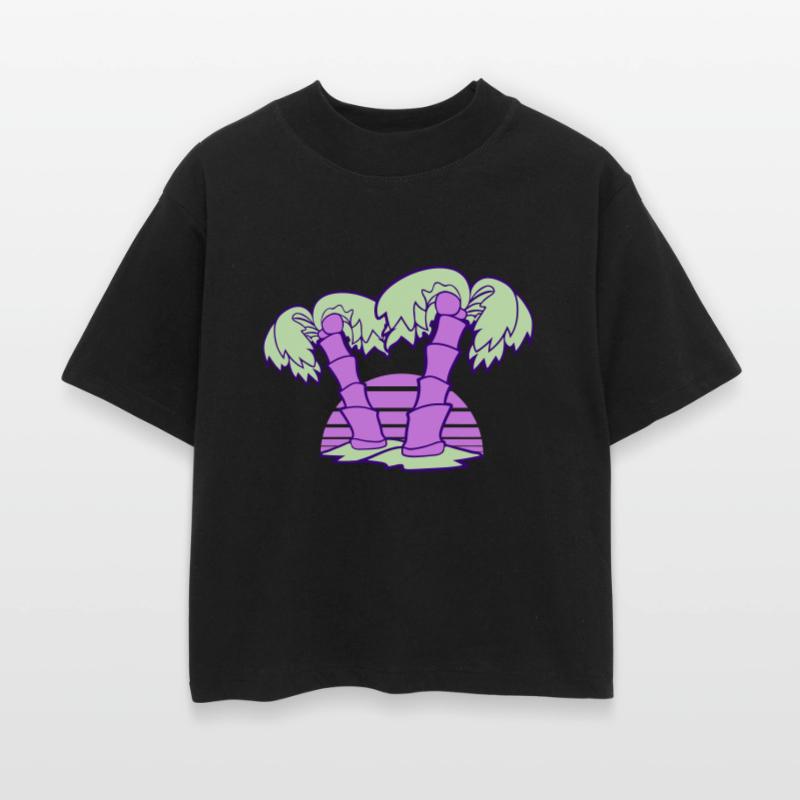 2 Palm Trees Island Tree Stripe Sun Sunset Evening