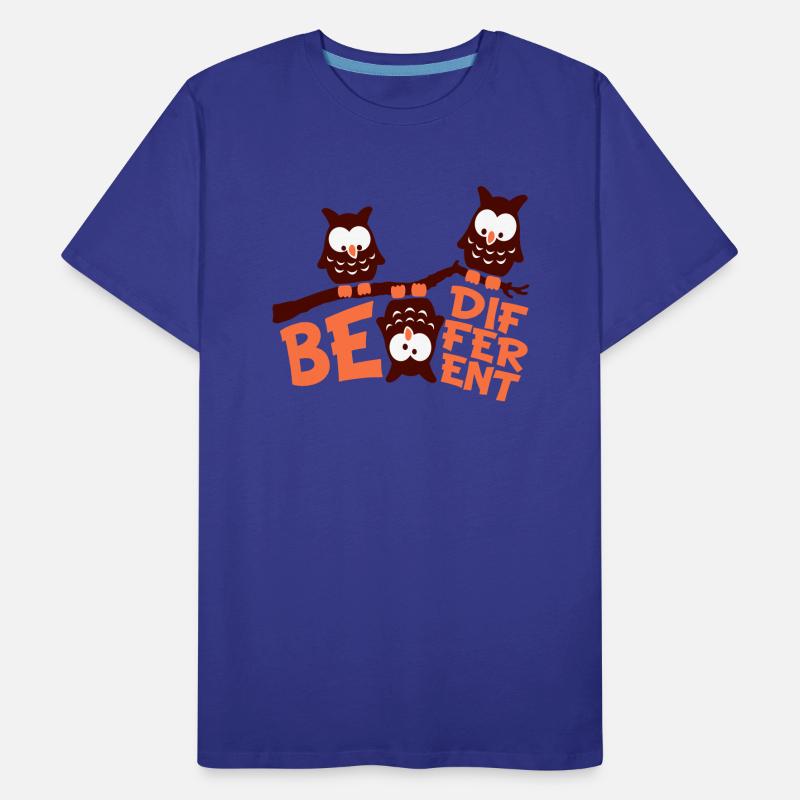 3 owls Be Different saying crazy funny branch team