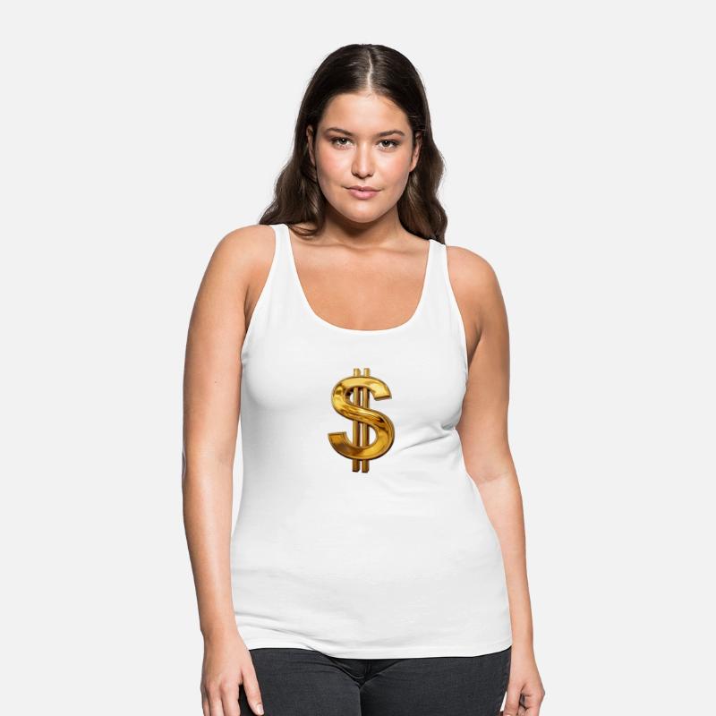 3D rendering of a gold dollar sign with a shiny