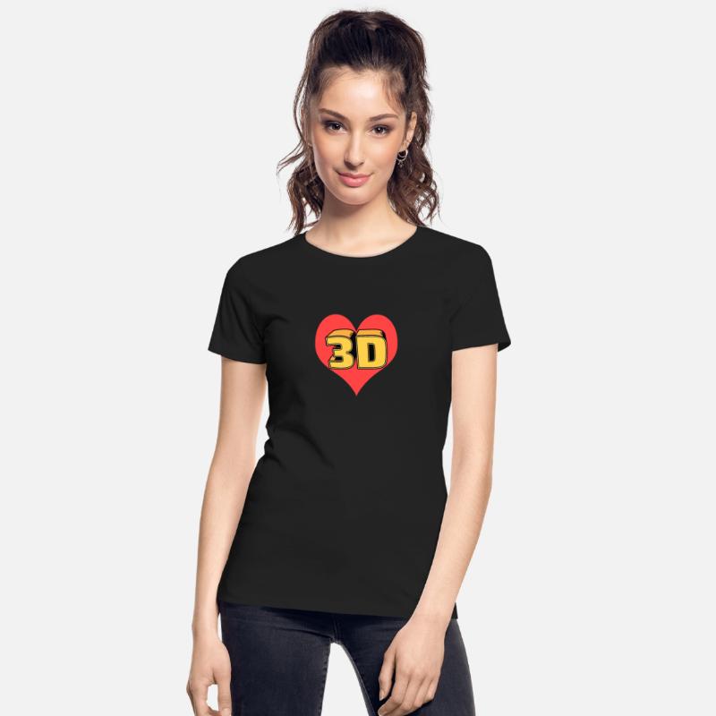 3Dlove with Happy heart logo design in T shirt