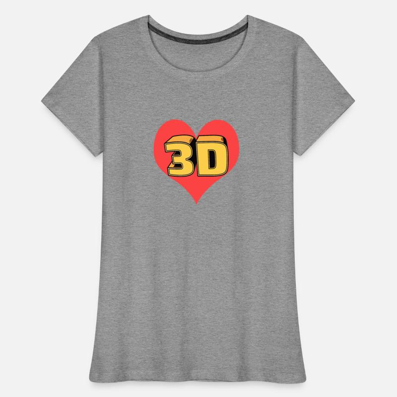 3Dlove with Happy heart logo design in T shirt