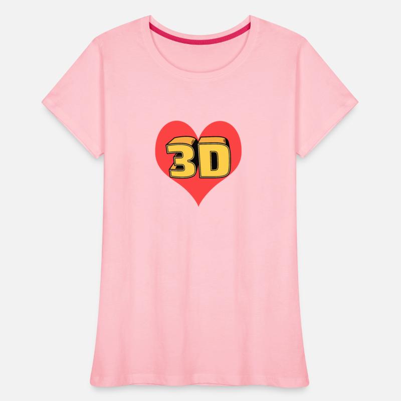 3Dlove with Happy heart logo design in T shirt