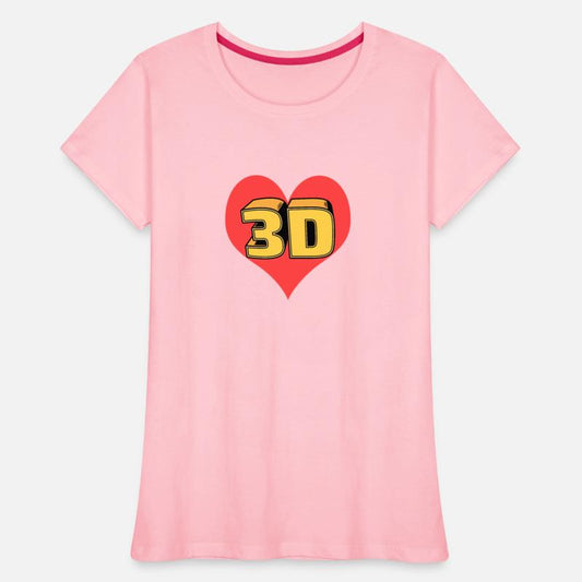 3Dlove with Happy heart logo design in T shirt