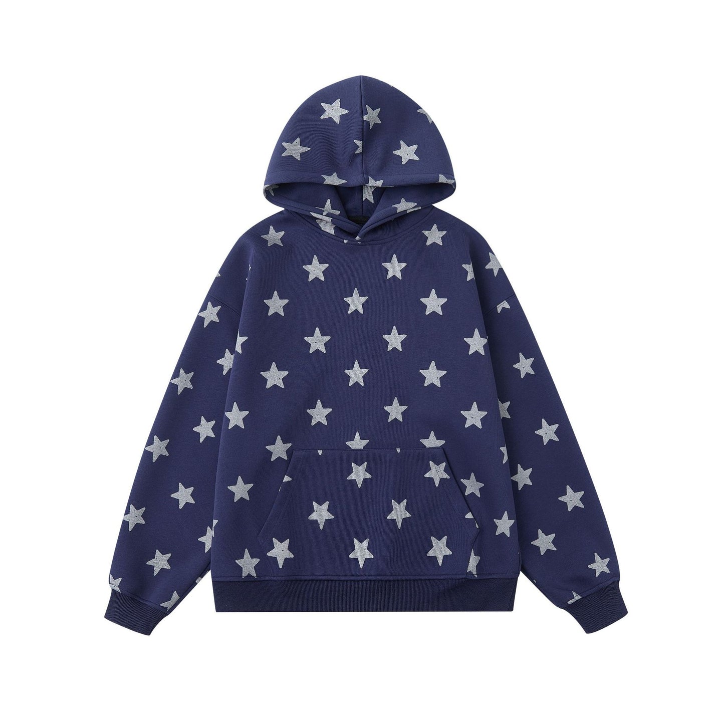 Streetwear Star All-Over Print Unisex Loose Hooded Sweatshirt