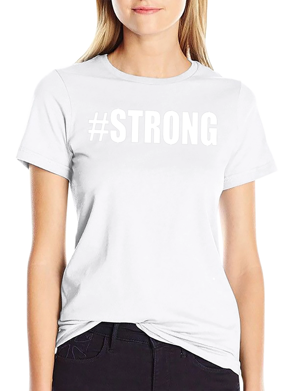 #Strong Graphic Print Crew Neck T-Shirt
