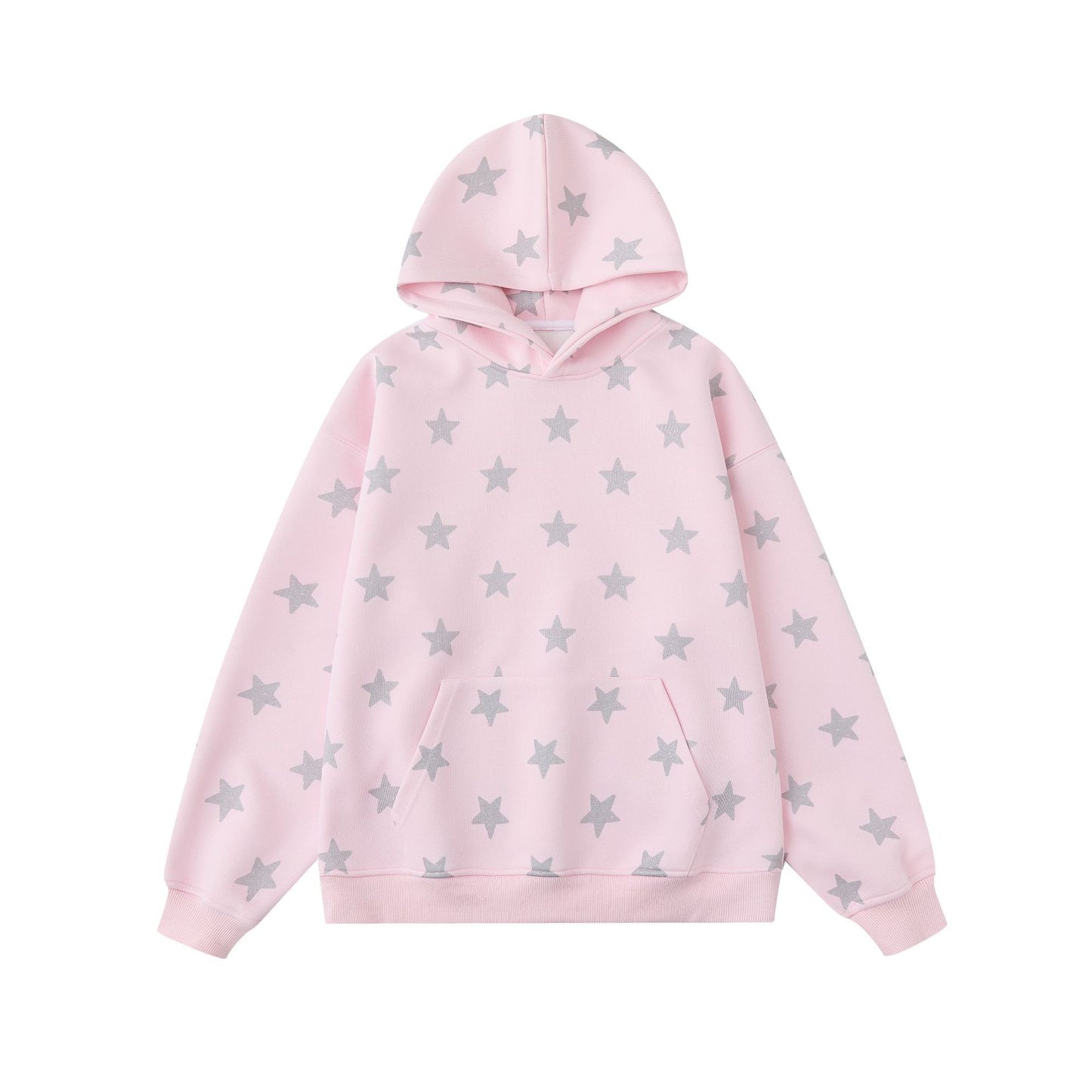 Streetwear Star All-Over Print Unisex Loose Hooded Sweatshirt
