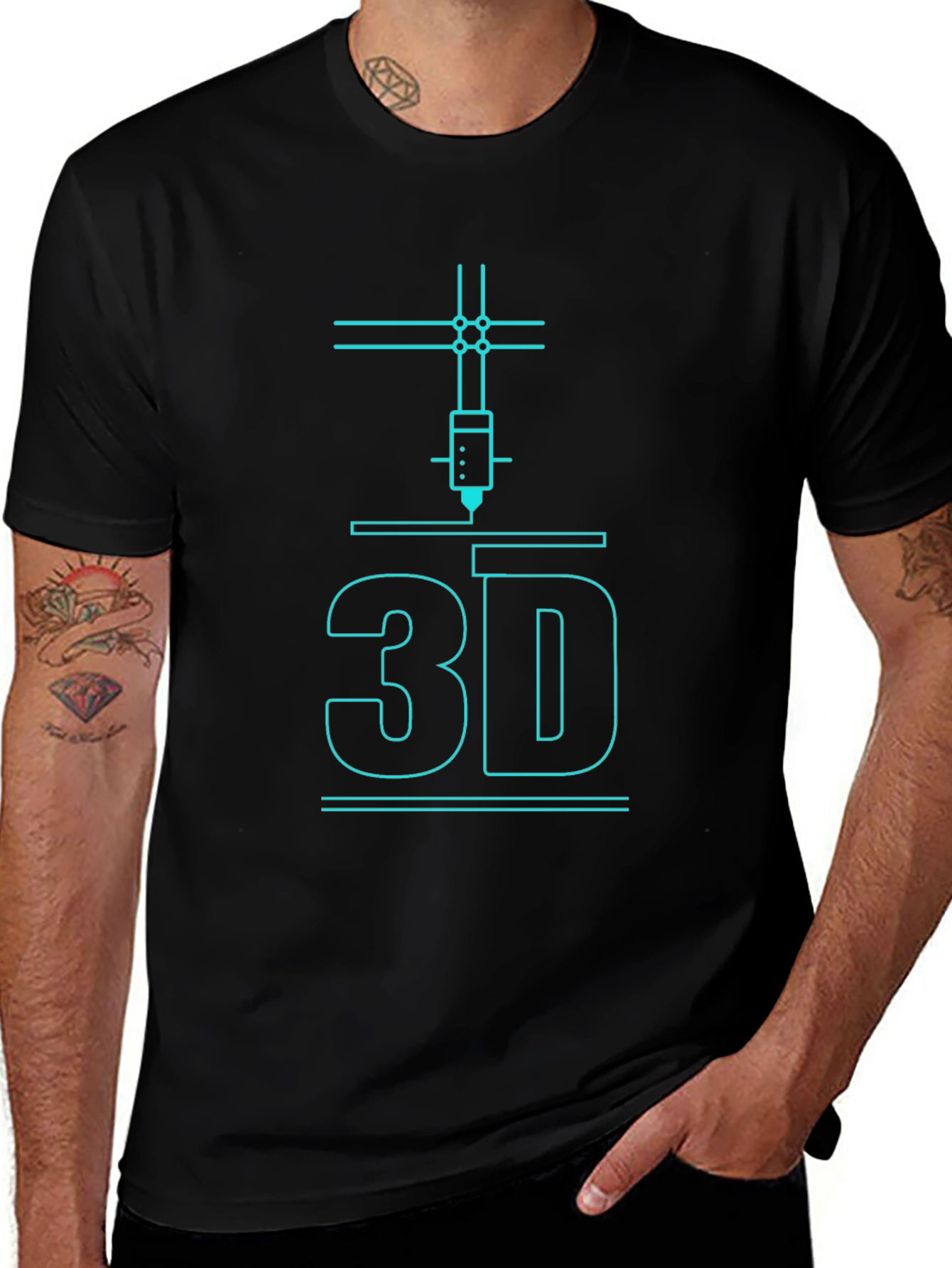 3D Printing T-Shirt - Black Graphic Tee for Tech Enthusiasts