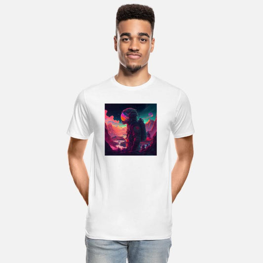 A futuristic astronaut in full spacesuit