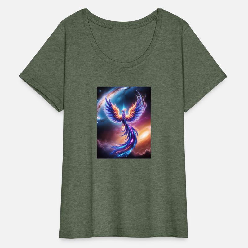 A majestic phoenix made of swirling stardust a