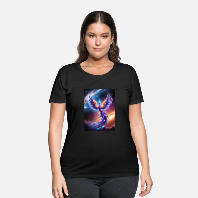 A majestic phoenix made of swirling stardust a