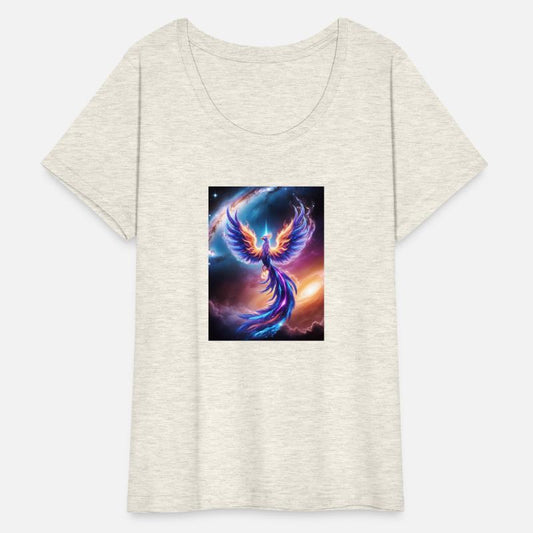 A majestic phoenix made of swirling stardust a