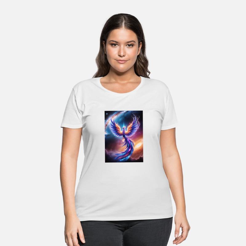 A majestic phoenix made of swirling stardust a