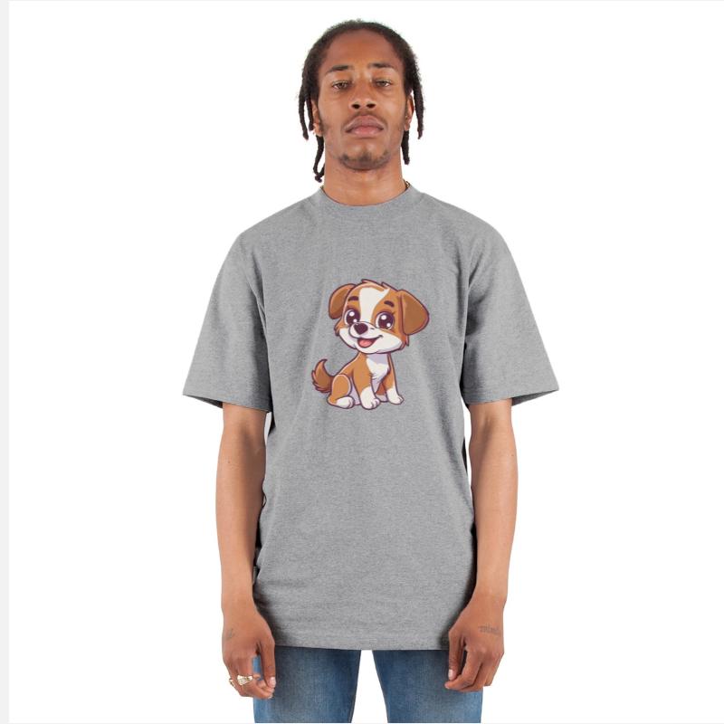 Adorable Brown and White Puppy Smiling