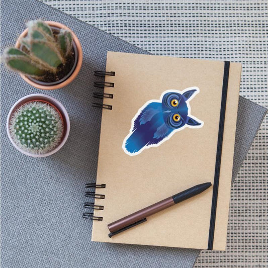 Amazing owl with a bowed head