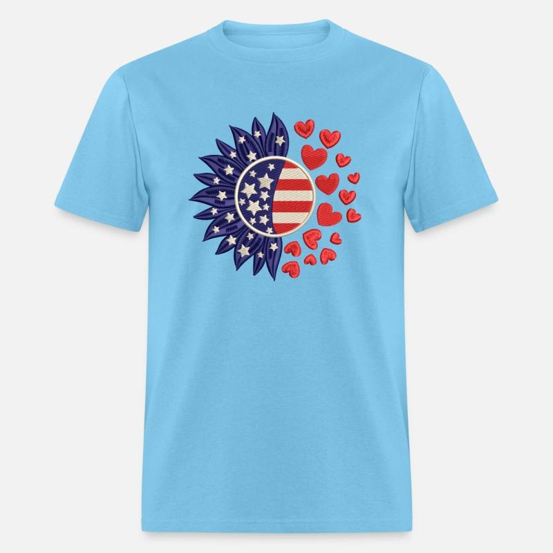 American Sunflower Hearts Embrodery Effect