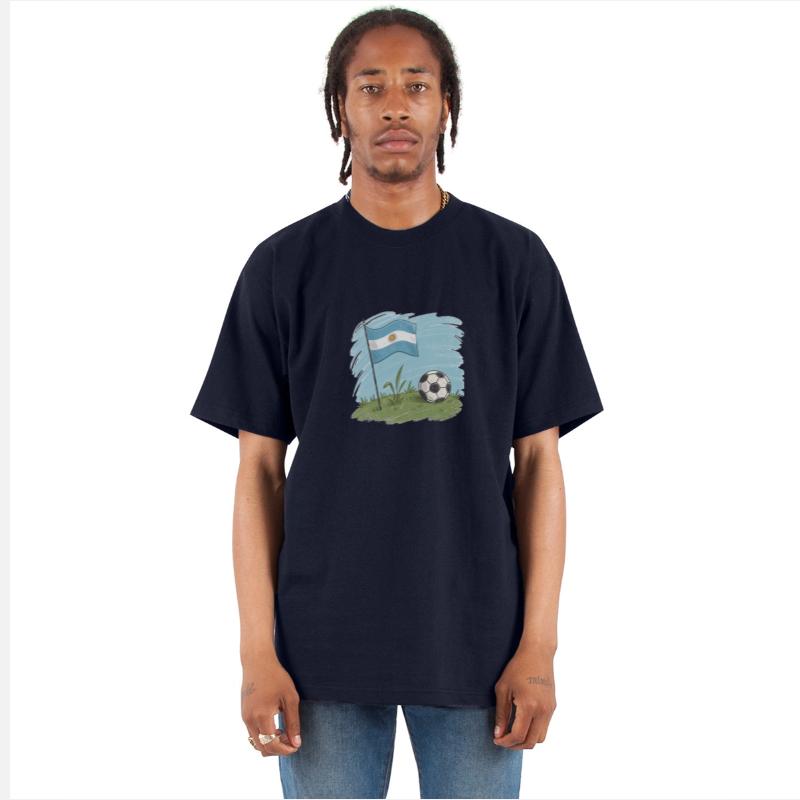 Argentina flag and soccer ball