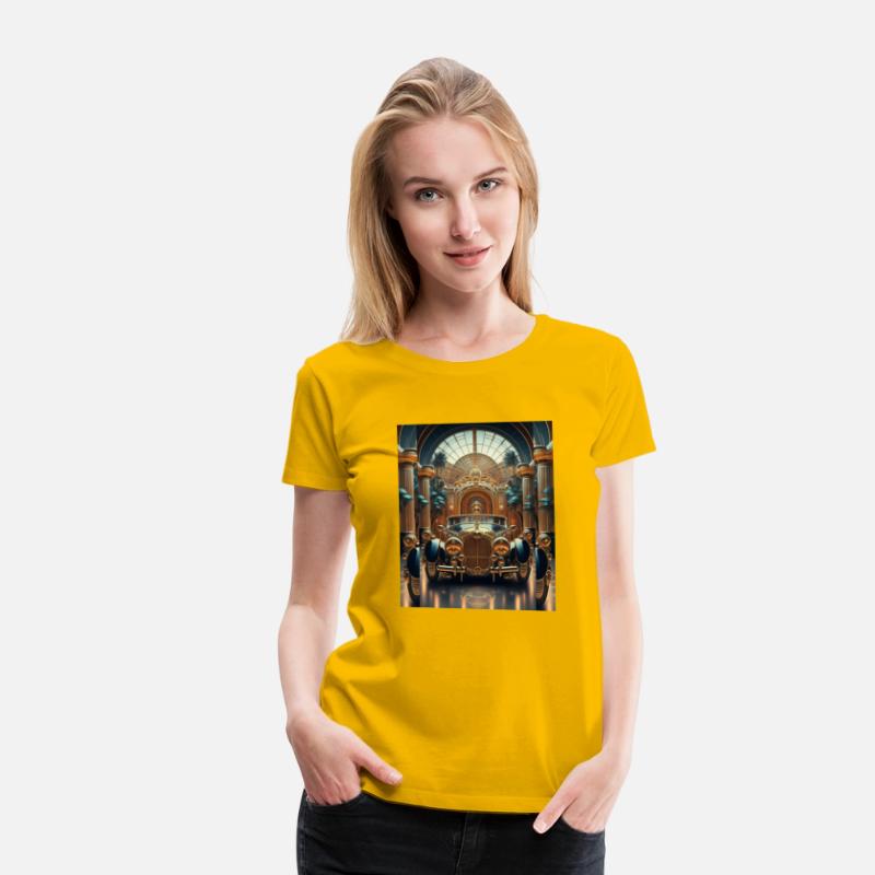 Art Deco elegance meets classic cars, gold