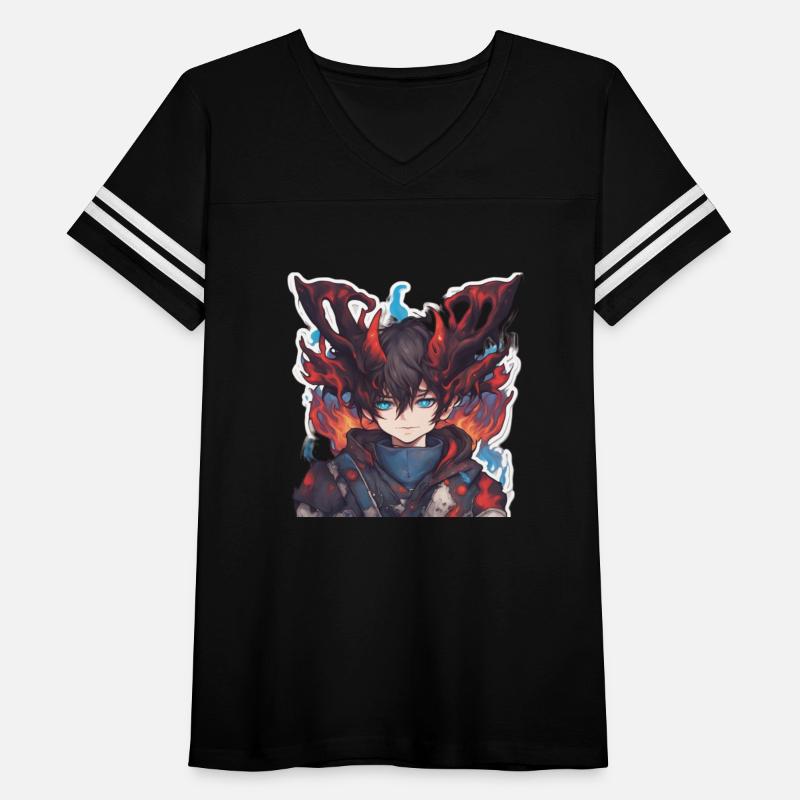 Beautiful Horned Blue-Eyed Boy with Fires