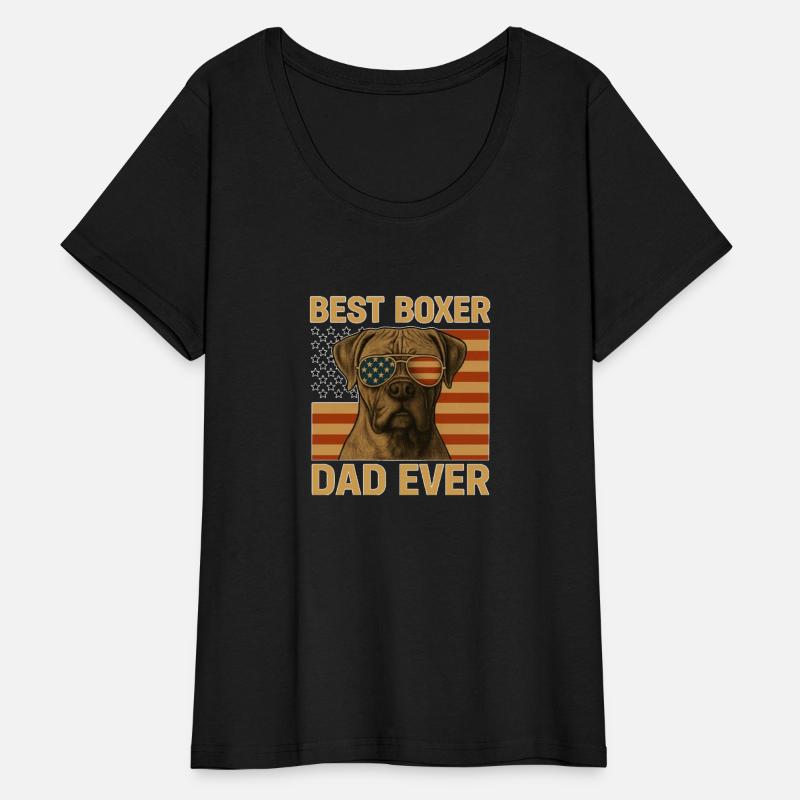 Best Boxer Dad Ever Tshirt Dog Lover American Flag