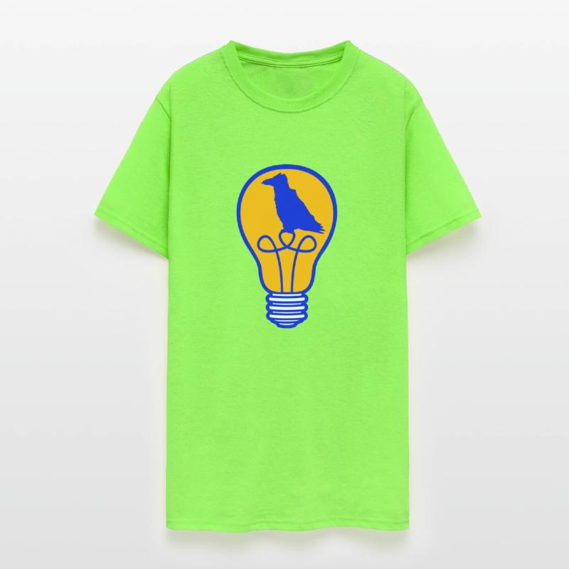 Bird sitting in light bulb lamp raven parrot crow