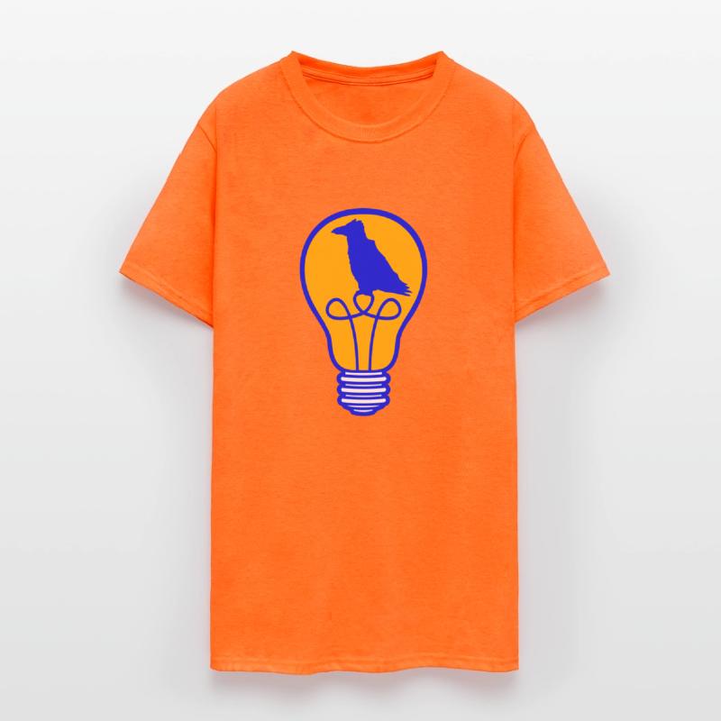 Bird sitting in light bulb lamp raven parrot crow