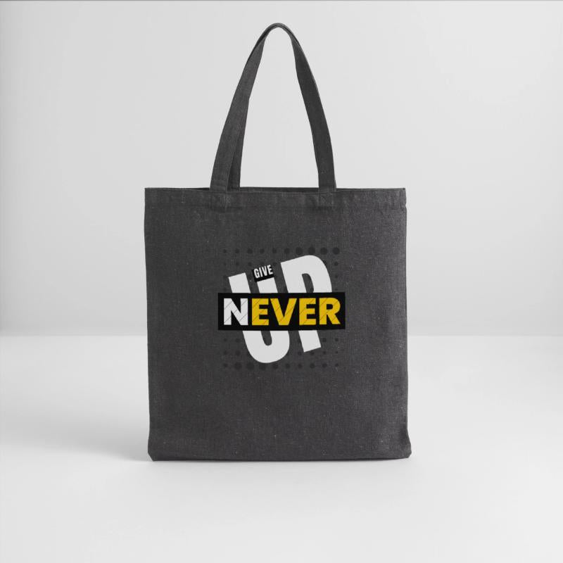 Black White Typography Never Give Up T Shirt