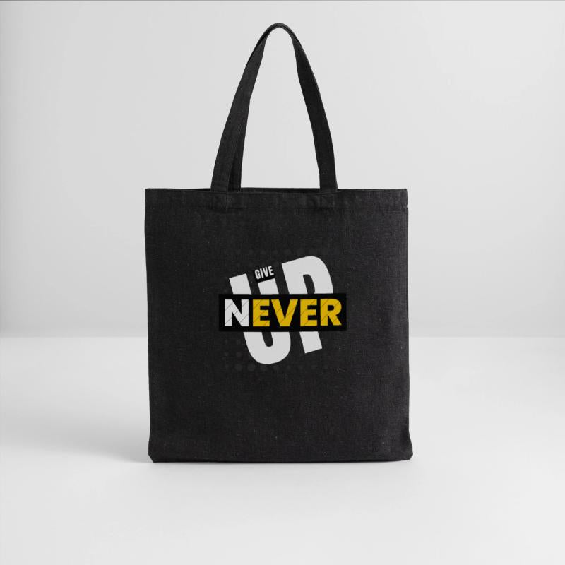 Black White Typography Never Give Up T Shirt