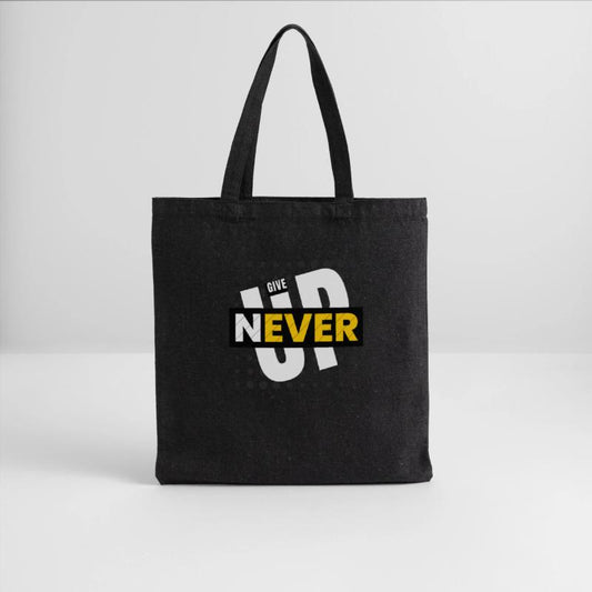 Black White Typography Never Give Up T Shirt