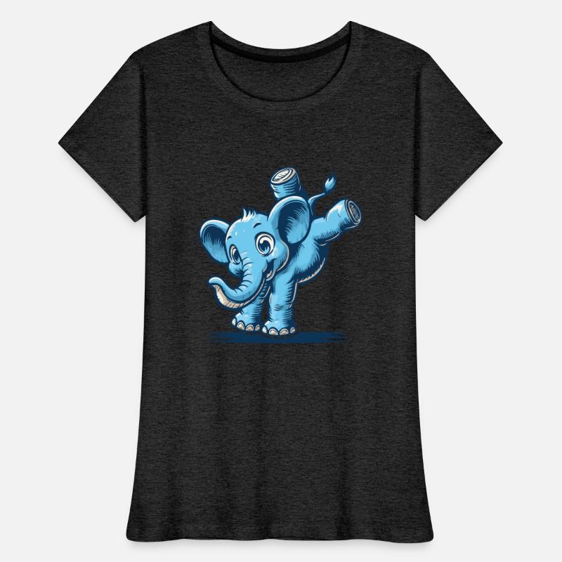 blue cartoon elephant doing a handstand