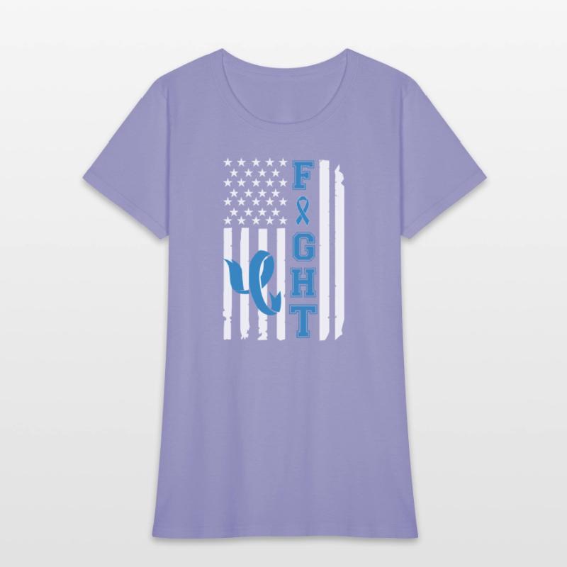 Blue Ribbon Fight American Flag Diabetes Awareness