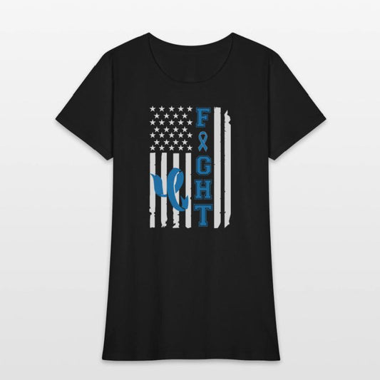 Blue Ribbon Fight American Flag Diabetes Awareness