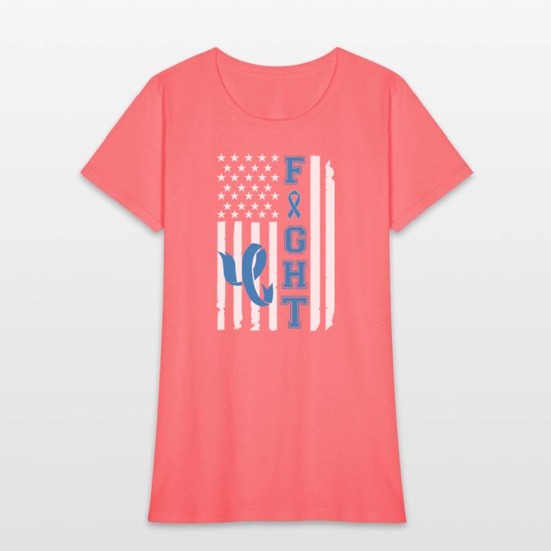 Blue Ribbon Fight American Flag Diabetes Awareness