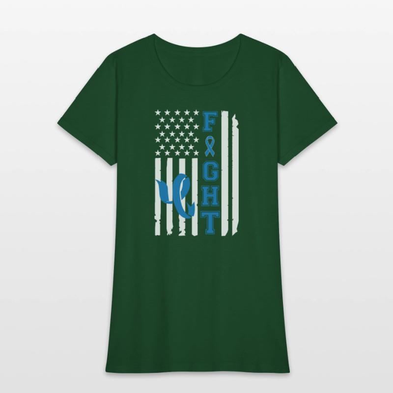 Blue Ribbon Fight American Flag Diabetes Awareness