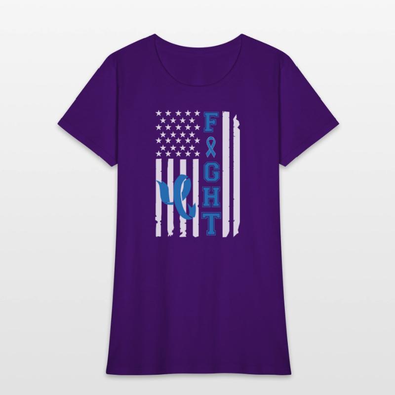 Blue Ribbon Fight American Flag Diabetes Awareness