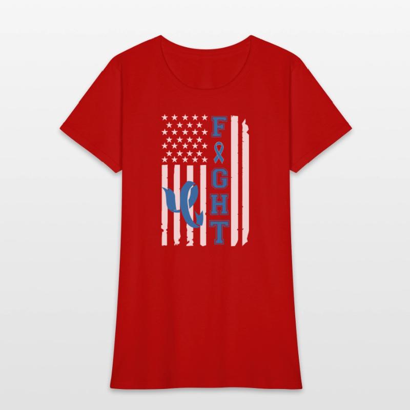 Blue Ribbon Fight American Flag Diabetes Awareness