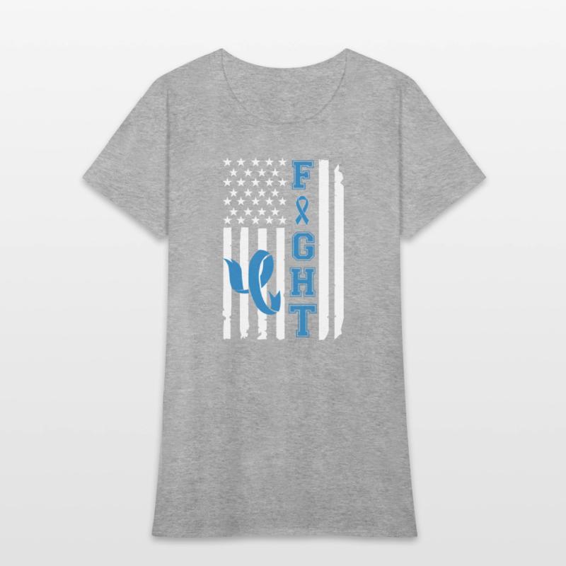 Blue Ribbon Fight American Flag Diabetes Awareness