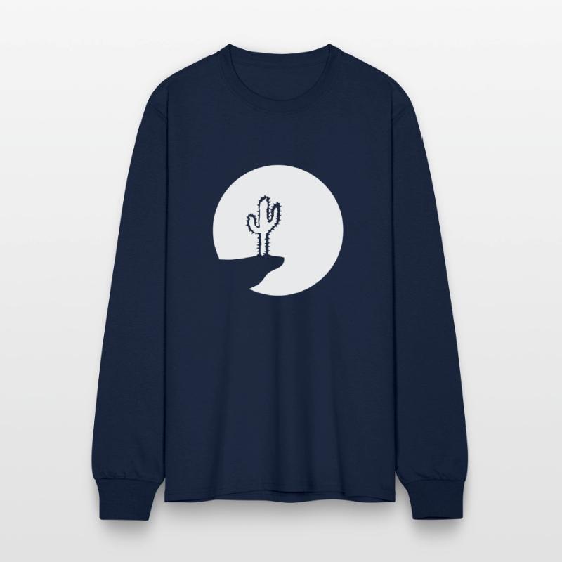 Cactus Moon Evening Mountain Cliff Night Round Sun